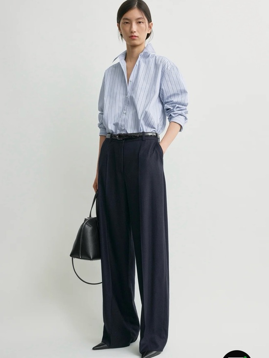 Toteme Pants - Toteme Wide flannel trousers navy NWT